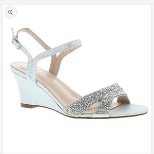 De Blossom Collection Silver Sparkle Heels. New